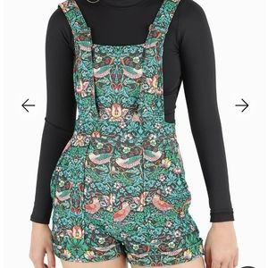 Blackmilk Strawberry Thief Short Overalls